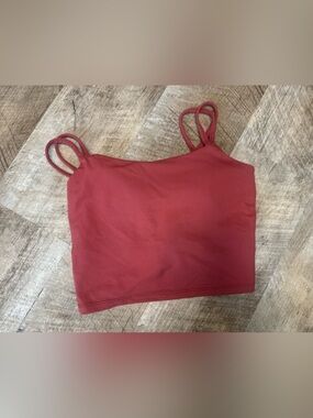 Women's Double-Strap Red Crop Cami Tank Top w/ Twist In The Back